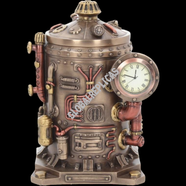 STEAMPUNK MYSTERIOUS CONTAINER CLOCK TRINKET BOX VERONESE  (WU77183A4)
