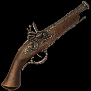SILVER decorated flintlock GUN XVIII In  (AG301.01)