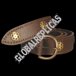 LONG BROWN KNIGHT decorated BELT  (WS200678)