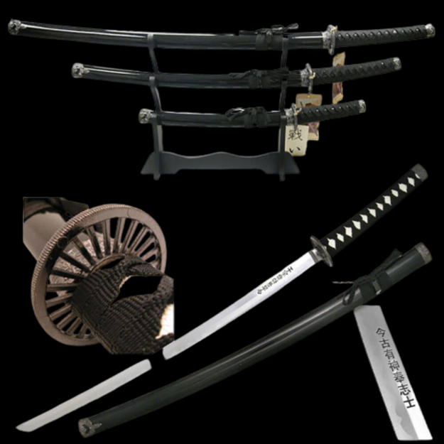 Zestaw mieczy japońskich ze stojakiem Katana Wakizashi Tanto SW-68B4