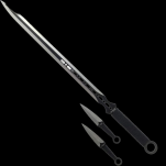 ZESTAW MIECZ TRENINGOWY NINJA Z POCHWĄ 68 CM ORAZ 2 NOŻE DO RZUCANIA FM-644D - 8