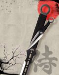 ZESTAW MIECZ TRENINGOWY NINJA Z POCHWĄ 68 CM ORAZ 2 NOŻE DO RZUCANIA FM-644D - 3
