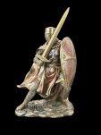 Figurka rzeźba Rycerz Templariusz z mieczem i tarczą Veronese WU78373A4 - 2