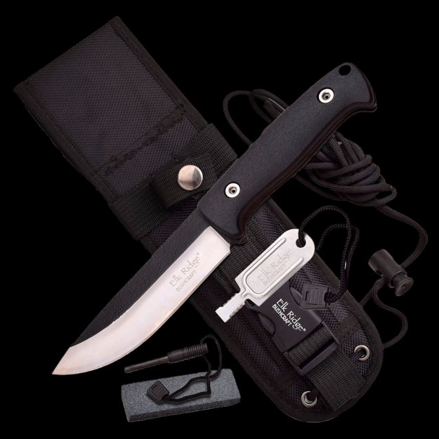 NÓŻ MYŚLIWSKI OSTRZE STAŁE ELK RIDGE plus dodatki - ER-555BK