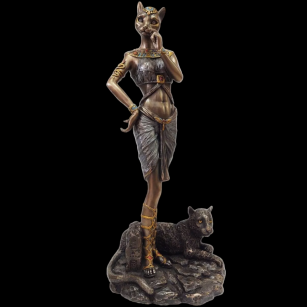 EGYPTIAN GODDESS BASTET WITH panther VERONESE (WU76880A4)