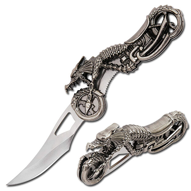 Blades USA - Nóż fantasy ze smokiem na motorze - składany - PK-2539