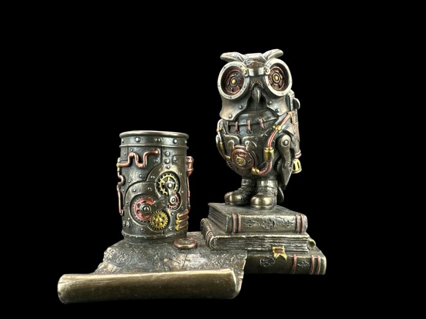 STEAMPUNK OWL MOBILE STAND AND PEN VERONESE WU77491A4