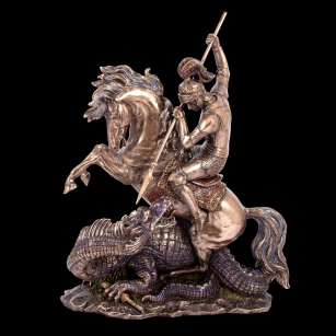 EXCEPTIONAL SCULPTURE OF ST GEORGE fighting the dragon VERONESE (WU75180A4)