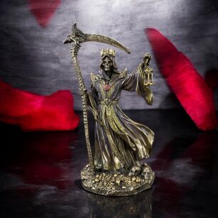 Figurka  ŚMIERĆ KOSTUCHA w koronie z kosą  i klepsydrą GOTHIC VERONESE WU78167A4