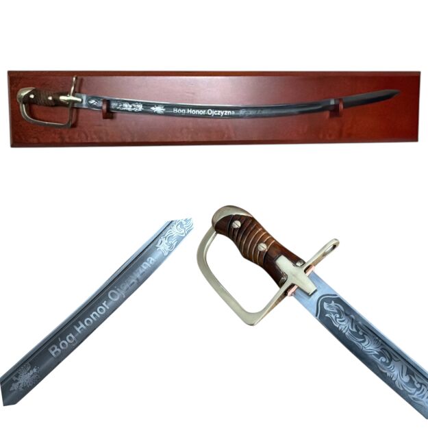 POLSKA SZABLA KAWALERYJSKA bez pochwy WZ 1934 BÓG HONOR OJCZYZNA PLUS TABLO
