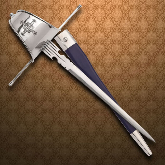 Ręcznie Kuty Lewak Muszkieterów z Pochwą Main Gauche Stal 1080 WS401348