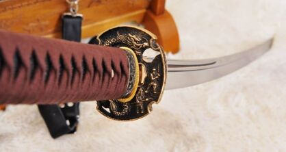 Samurai sword KATANA, 1095 High Carbon Steel, HAND-FORGED, LEATHER SAYA, R898