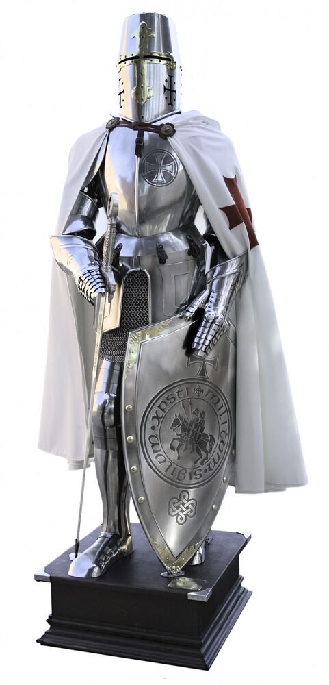 Templar Knight Armed with Shield and Sword 