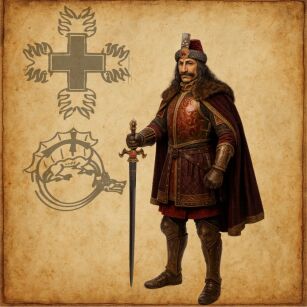 Nożyk do listów miniaturka miecz hrabiego Drakuli (21)plus stojak