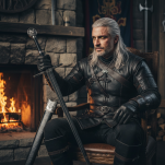 Mini Miecz Geralta z Pochwą 22 cm inspirowany Wiedźmin the Witcher Nożyk Do listów plus Stojak i pudełko prezentowe KW1136 - 6