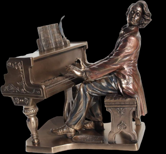 rzeźba FIGURKA - CHOPIN GRAJĄCY NA FORTEPIANIE - VERONESE  (WU75452A4)