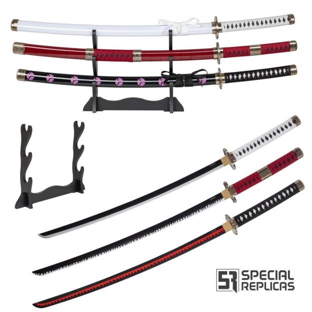 3 miecze Drewniana Wakizashi Kitetsu/Shisui/Wado Ichimonji 77cm JT10000-W