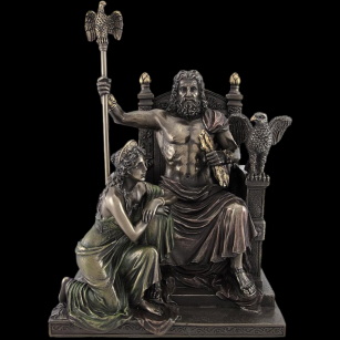 ZEUS AND HERA SCULPTURE ON THE THRONE Olympus - VERONESE (WU76068A4)
