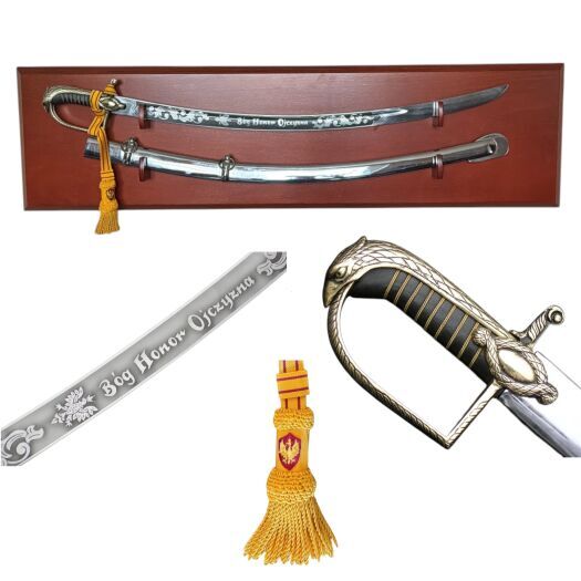 Szabla Polska Bóg Honor Ojczyzna wz.1921 z Pochwą i Tablo Ozdobna Rękojeść Szabla Oficerska