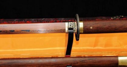 JAPANESE Samurai NINJA SWORD, 1095 High Carbon Steel layered Damascus RED, R355