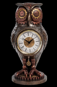STEAMPUNK CLOCK OWL VERONESE  (WU76683V4)