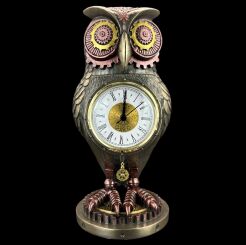 STEAMPUNK CLOCK OWL VERONESE  (WU76683V4)