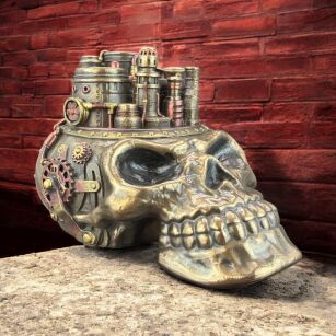 STEAMPUNK CZASZKA pojemnik na długopisy VEREONESE WU77268V4