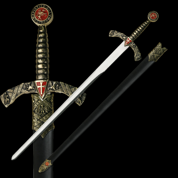 Richly decorated KNIGHTS TEMPLAR SWORD with sheath  (SW-374)