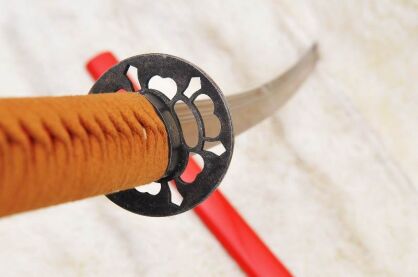 Samurai sword KATANA , RED 1095 High Carbon Steel, hardened the clay R894