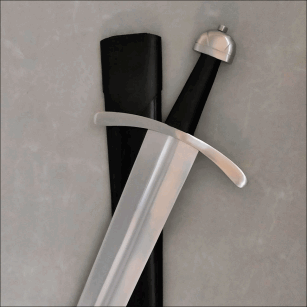 One-handed medieval training sword to fight with scabbard n10900