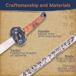 RODOWA KATANA JAPOŃSKA TAIRA HEIKE MIECZ SAMURAJSKI 126 + STOJAK - 3