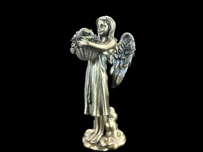 Figurine little angel with flowers - VERONESE  (WU70727A4)