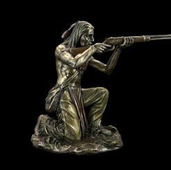 INDIAN WARRIOR KNEELING SHOT WITH rifle VERONESE (WU76629A4)
