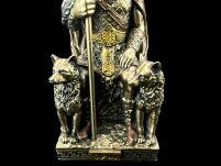 Mała rzeźba - Wszechojciec Odyn nordycki bóg wojny siedzący na tronie Veronese WU78058AP - 4