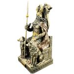 Mała rzeźba - Wszechojciec Odyn nordycki bóg wojny siedzący na tronie Veronese WU78058AP - 11