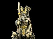 Mała rzeźba - Wszechojciec Odyn nordycki bóg wojny siedzący na tronie Veronese WU78058AP - 6