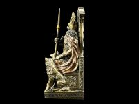 Mała rzeźba - Wszechojciec Odyn nordycki bóg wojny siedzący na tronie Veronese WU78058AP - 9