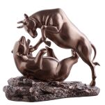 Walka Rynkowa — rzeźba brąz Walka Hossy z Bessą sygnowana 57 Special Replicas prezent dla inwestora dla szefa giełda kryptowaluty BULL-01 - 5