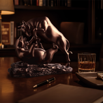 Walka Rynkowa — rzeźba brąz Walka Hossy z Bessą sygnowana 57 Special Replicas prezent dla inwestora dla szefa giełda kryptowaluty BULL-01 - 2