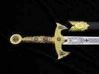 ZŁOTY MIECZ TEMPLARIUSZY Z POCHWĄ JT6136GU MEGA HIT 84CM  Pasowanie Wojowników Maryi - 6