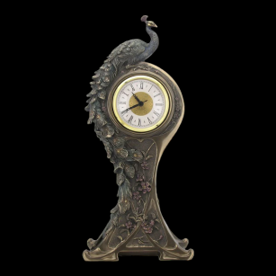 UNIQUE CLOCK WITH BEAUTIFUL peacocks VERONESE (AN10524A4)