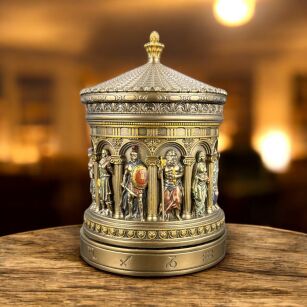 FIGURKA PANTEON Grecki DWUNASTU Olimpijczyków SZKATUŁKA obrotowa Veronese WU78303A4