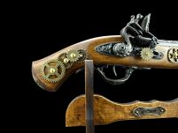 Pistolet Skałkowy w Stylu Steampunk  AG328.01 ze stojakiem - 11