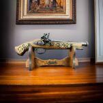 Pistolet Skałkowy w Stylu Steampunk  AG328.01 ze stojakiem - 2