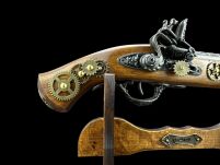 Pistolet Skałkowy w Stylu Steampunk  AG328.01 ze stojakiem - 6