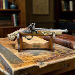 Pistolet Skałkowy w Stylu Steampunk  AG328.01 ze stojakiem - 17