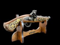 Pistolet Skałkowy w Stylu Steampunk  AG328.01 ze stojakiem - 19