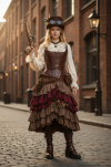 Pistolet Skałkowy w Stylu Steampunk  AG328.01 ze stojakiem - 21