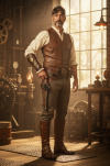 Pistolet Skałkowy w Stylu Steampunk  AG328.01 ze stojakiem - 23