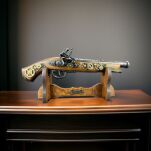 Pistolet Skałkowy w Stylu Steampunk  AG328.01 ze stojakiem - 13